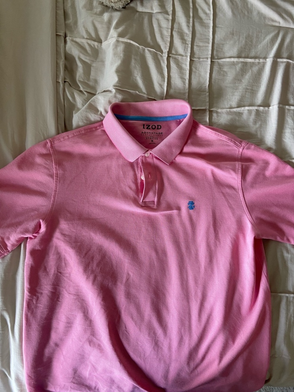Izod Pink Short-Sleeve Polo with Blue Logo